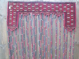 VERY RARE ANTIQUE AFGHAN YURT DOOR DECORATION TENT RUG HAND KNOTTED 