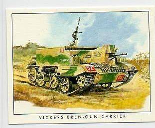 Vickers Bren Gun Car British Vehicle WWII trade card