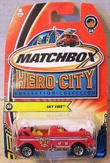 ctd Matchbox 2003 04 Hero City #035 Sky Fire Bucket Truck red/wt