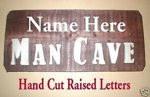 Personal MAN CAVE Plaque Rustic Wood Signs Bar Garage Novelty Xmas 