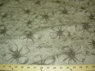 YDS~FLOWERS WRITINGS SCRIPT~LINEN UPHOLSTERY FABRIC~FABRIC FOR 