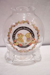 The Cherished Teddies Club by Enesco Glass Wishing Jar Retired Teddy 