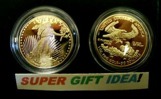   oz  2012 CLAD 24KT GOLD PL Coin w/Clr Hldr 100 Mill Fun Gift Idea