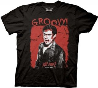   Dead 2 Dead by Dawn Movie Bruce Campbell Groovy T shirt tee top black