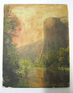RARE EARLY 20th CENTURY Fred H Kiser Picture Colored in Oil Painting 