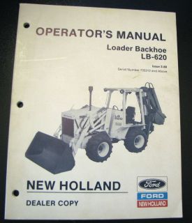 New Holland LB 620 Loader Backhoe Operators Manual Original