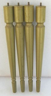 NICE SET OF 4 SHABBY N CHIC TABLE LEGS IN GOLD PAINT 15 1/8 HIGH