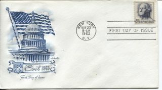   ISSUE 5 CENT COIL GEORGE WASHINGTON ARTMASTER CACHET UNADDR FDC