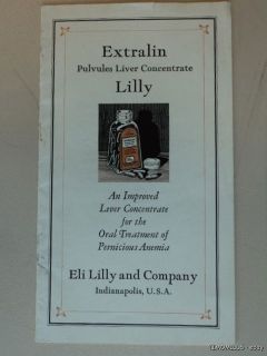 1932 Eli Lilly Drug Pharmaceutical Catalog Brochure Extralin Liver 