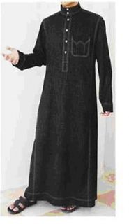 Men Thob Jubba jeans Robe Dishdasha Saudi Abaya Jilbab Islam Orient L 