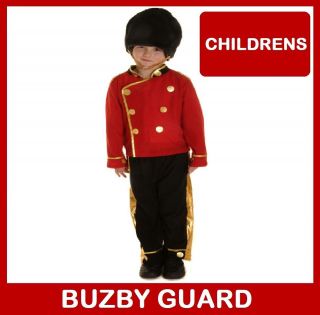 NEW CHILDRENS BUZBY ROYAL GUARD SOLDIER BOYS FANCY DRESS COSTUME 