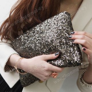 NWT Sparkle Sequin Spangle Clutch Pouch Evening Bag Wallet Coin Purse 