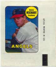 1969 Topps Decals # 34 Rick Reichardt California Angels NM 512