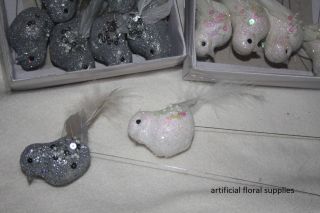   artificial feather doves colour choice wedding cake toppers or crafts