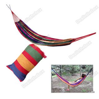   Person Canvas Outdoor Leisure Fabric Stripes Hammock Family Camping