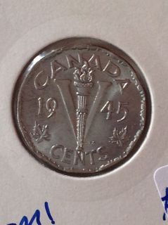 1945 canada five cents gem1 ms64 cat z24 from canada