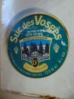 Vintage french metal shabby SWEET CANDIES Plaque  SUC des VOSGES