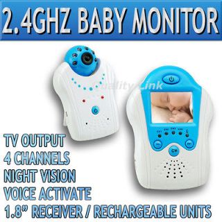 Color LCD Baby Monitor IR Night Video Camera 2.4GHz