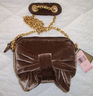   Couture VELVET BOW CHAIN STRAP Shoulder Bag CARMEL APPLE YHRUS166