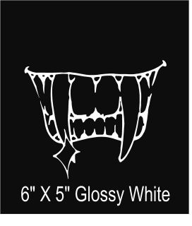   Sticker Decal Wall Decor White Teeth Fangs Vampire Scary Halloween