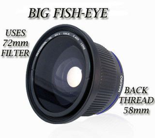   58mm Wide Angle Fisheye for Canon EOS 600D 1000D 1100D 500D 400D 450D