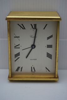 Cartier Luxor Vintage Desk Roman Numerals Clock Swiss Made Brass