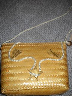 Handmade Accessory Lady Straw Bag purse has Fish Decoration,Rop​e 