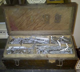 Antique, Vintage Tool Chest / Box with Tray   Full Of Vintage Stuff 