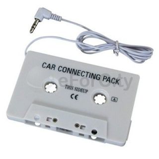White Car Cassette Tape Adapter For  Player iPod Touch 4 Shuffle 