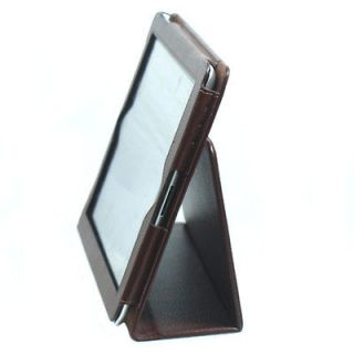Brown PU Leather Case folding stand & Premium Screen Protector for 