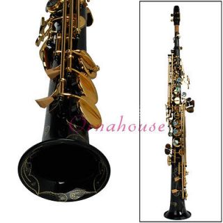   Delicate Design Bb Brass Soprano Straight Saxophone Sax Golden +Case