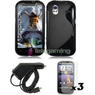 Newly listed BLACK COVER GEL TPU CASE+CAR CHARGER+SCREEN PROTECTOR for 