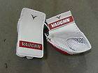   Vaughn V5 7465 Sr Ice Hockey Goalie Catcher & Blocker White/Red Set