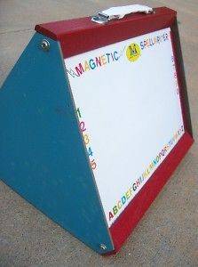 VINTAGE PORTABLE MAGNETIC CHALK BOARD EDUCATIONAL LEARNING CENTER 