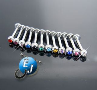   12 PC Lot 16G 8mm Labret Lip Rings Tragus Sexy New 2MM Body Jewelry