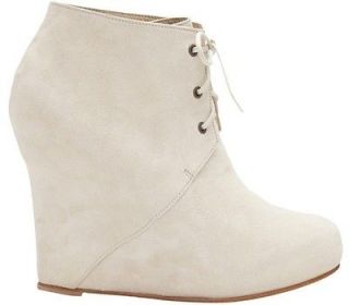 Opening Ceremony Wedge Lace Up Bootie  Suede Bone   Sz 38