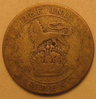 GREAT BRITAIN UK 6 Pence 1920 K&K #H0167 King George V Silver