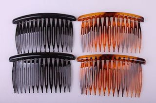 1cm) 1 set of 2pc Small one Line Plain Hair Combs Slides Black 