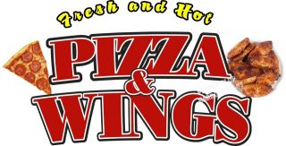 Pizza & Wings Decal 24 Concession Restaurant Food Truck Menu Sign 
