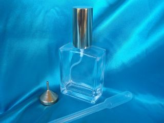 New Unused Refillable Rectangle Perfume Spray Empty Glass Bottle 
