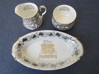 Royal Windsor & Norcrest Fine Bone China, 3 Pieces, 25 Year Silver 