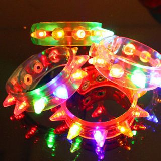   Bright Flash Blinking Spiked Bracelet Led Wrist Band Toy For Christmas