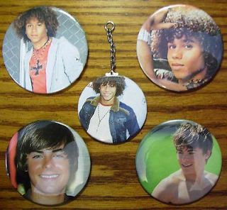HSM HIGH SCHOOL MUSICAL 5 NEW PINBACKS BUTTONS CHAD ZAC EFRON CHAD 