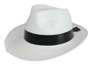 WHITE GANGSTER FEDORA BLUES BROTHERS HAT COSTUME