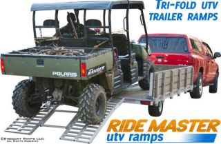 65 x 62 RIDE MASTER TRIFOLD ATV UTV GOLF CART TRAILER RAMP 3000 LB 