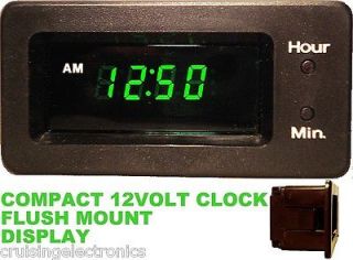 12 VOLT LED DIGITAL PANEL MOUNT 12 HOUR CLOCK, LQ1200L