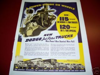1941 Dodge Trucks Truck Power House on Wheels Ad