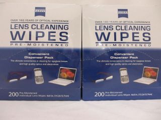 ZEISS Lens Cleaning 400 Wipes Eye Glasses Computer Optical Lense 
