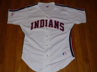 Cleveland Indians T shirt Jersey Throwback Retro Vintage Rawlings L 