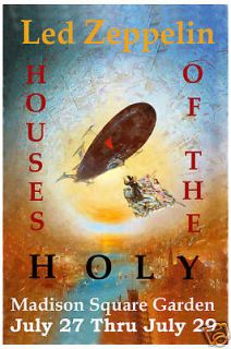   Rock Led Zeppelin at Houses Of Holy NY Concert Poster Circa 1973